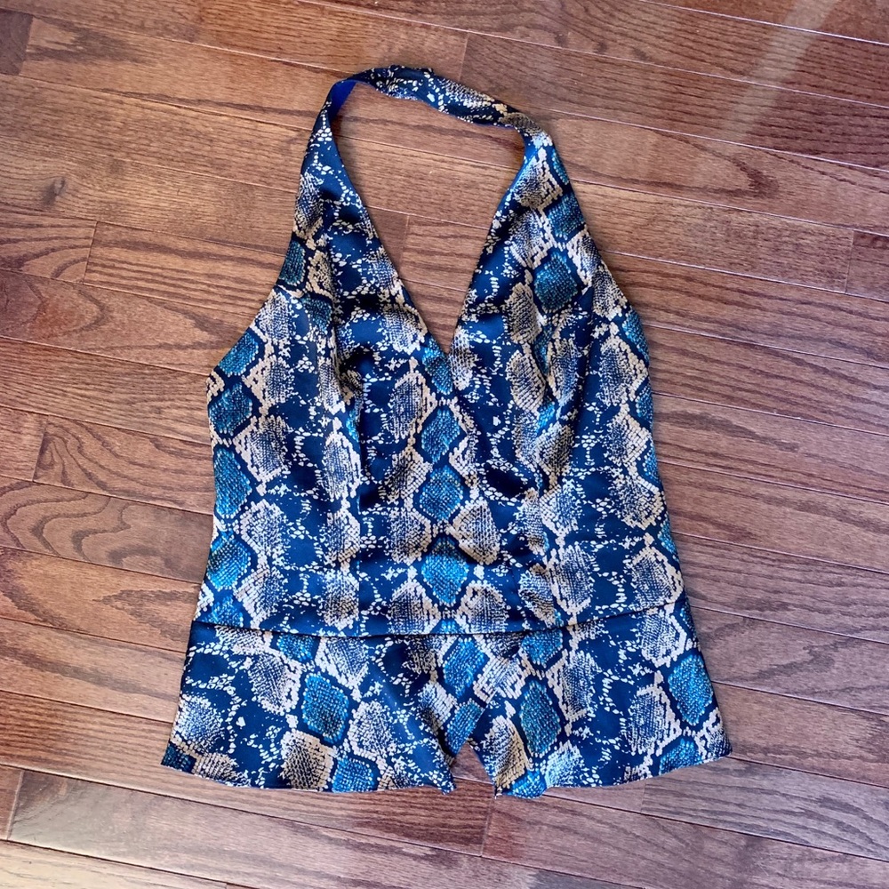 Guess snake print halter top